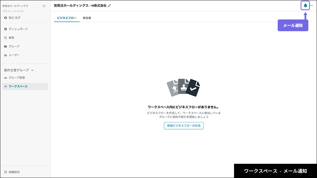 ワークスペース - メール通知