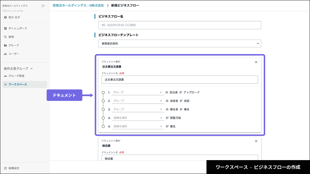 ビジネスフローの作成