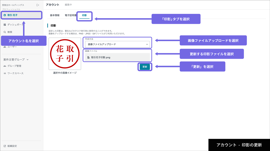 印影の更新